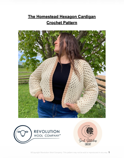 The Homestead Hexagon Cardigan Crochet PATTERN
